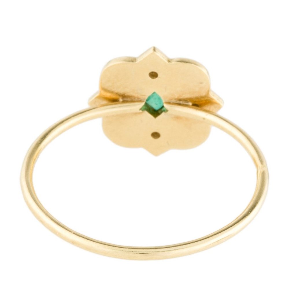 AMRAPALI 18K YELLOW GOLD EMERALD & DIAMOND COCKTAIL RING - Picture 6 of 9